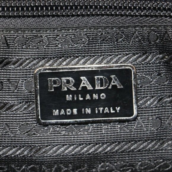 Prada Triangle Logo Black Nylon Handbag - Picture 8 of 16